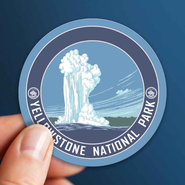 Alte Treue - Yellowstone Nationalpark Runder Aufkleber (National Park Sticker)
