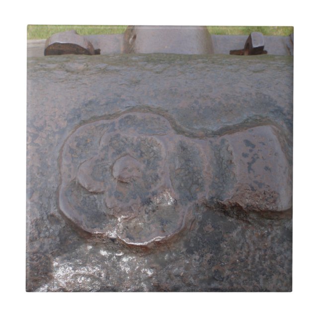 Alte Tudor Rose Fliese (Vorderseite)