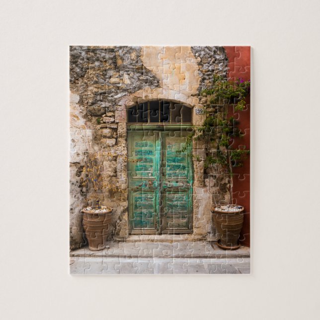 Alte türkisfarbene Tür (Vertikal)