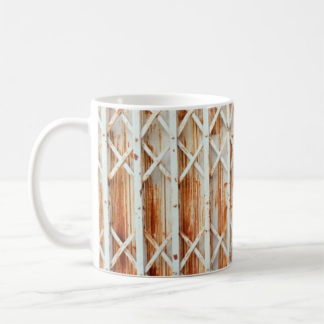 Alte Türverkleidungen sind rostet. abstrakt, antik Kaffeetasse (Links)
