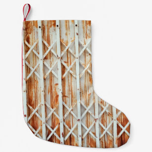 Alte Türverkleidungen sind rostet. abstrakt, antik Kleiner Weihnachtsstrumpf