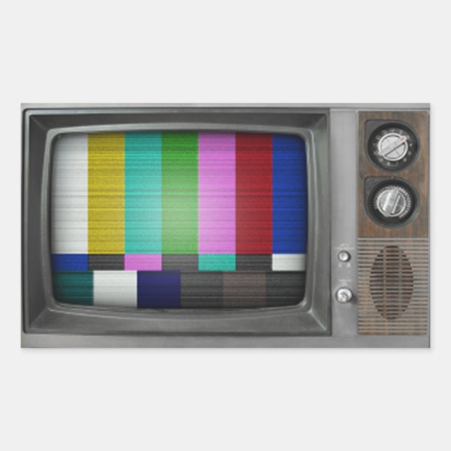 Alte TV Rechteckiger Aufkleber (Vorderseite)