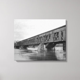Alte überdachte Brücke in Massachusetts Leinwanddruck
