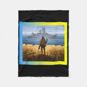 Alte ukrainische Briefmarke Flagge Stolz 3 Fleecedecke