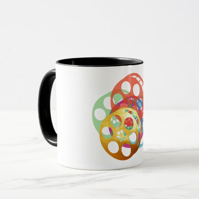 Alte und farbenfrohe Filmrolle Tasse (Vorderseite Links)