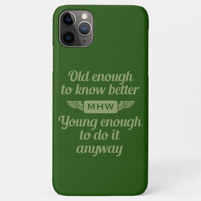 Alte und junge, benutzerdefinierte Monogramm-Telef Case-Mate iPhone Hülle (Rückseite)