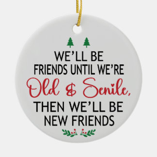 Alte und Senile Freunde Weihnachten Keramik Ornament
