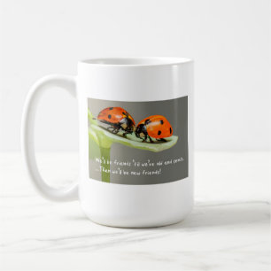 Alte und senile Marienkäfer Neue Freunde Lustige b Kaffeetasse