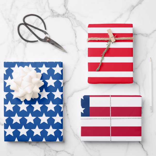 Alte US Flagge Geschenkpapier Set (Vorderseite)