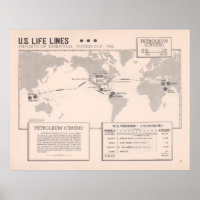 Alte US Petroleum Import Map (1954)