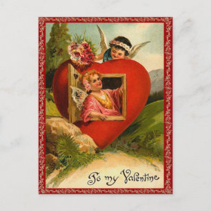 Alte Valentinstag-Postkarte Feiertagspostkarte