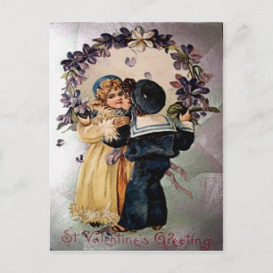 Alte Valentinstag-Postkarte Feiertagspostkarte
