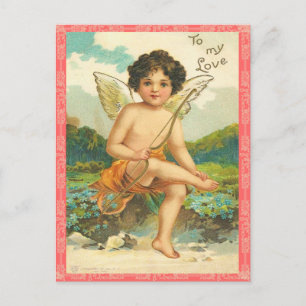 Alte Valentinstag-Postkarte Feiertagspostkarte