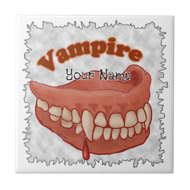 Alte Vampirzähne Fliese (Vorderseite)