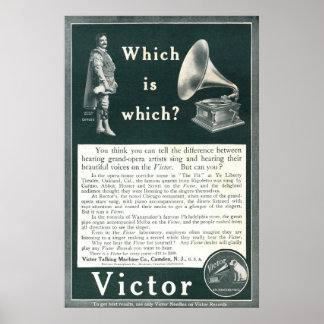 Alte Victor-Werbung von 1908 Poster