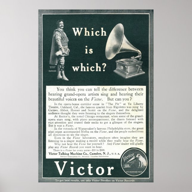 Alte Victor-Werbung von 1908 Poster (Vorne)