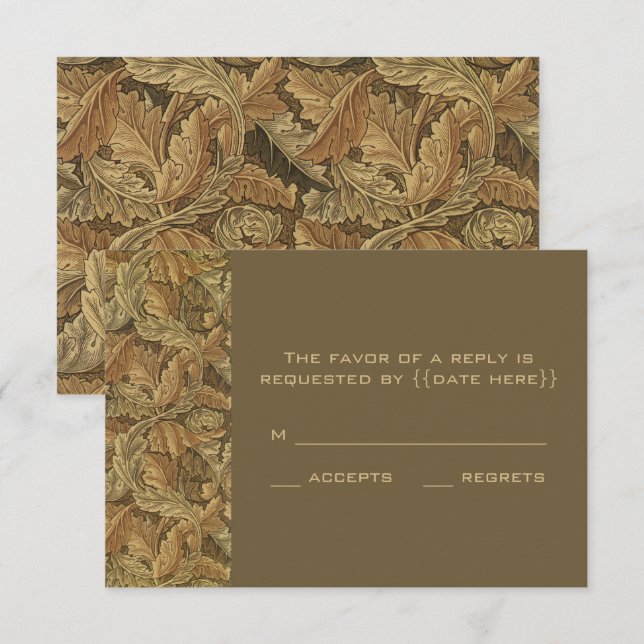 Alte Viktorianisch warme Herbstwochen RSVP Karte (Vorne/Hinten)