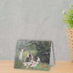 Alte viktorianische Picknick-Notizkarte Karte