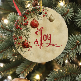 Alte viktorianische rustikale Familie Personalisie Keramik Ornament