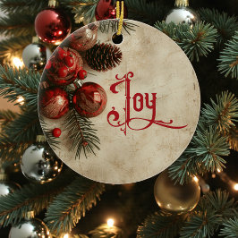 Alte viktorianische rustikale Familie Personalisie Keramik Ornament