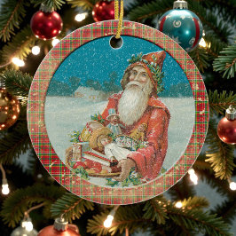 Alte viktorianische rustikale Familie Personalisie Keramik Ornament