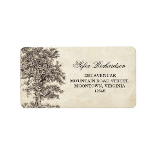 alte Vintage Baumadressen Adressaufkleber
