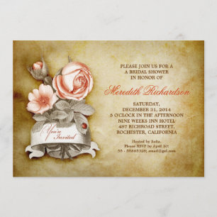 alte Vintage Brautdusche Einladung