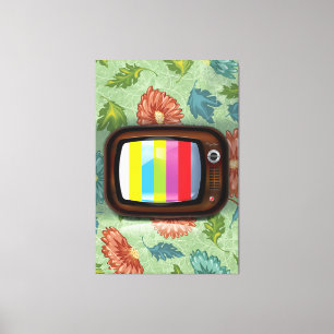 Alte Vintage-CRT-Fernseher Leinwanddruck