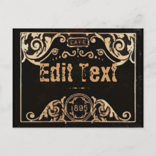 Alte Vintage-Etikett-Textkarte bearbeiten Postkarte