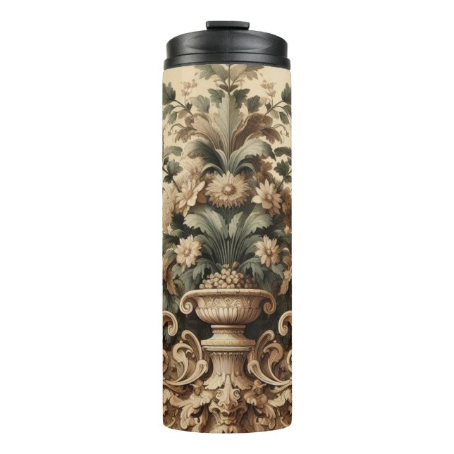 Alte Vintage Folientechnik Thermosbecher (Vorderseite)