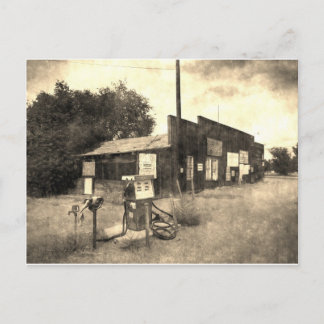 Alte Vintage Gasstation Postkarte