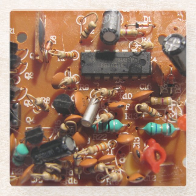 Alte Vintage PC-Mainboard Glasuntersetzer (Vorderseite)