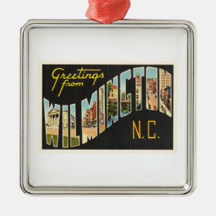 Alte Vintage Postkarte Wilmingtons Nord-Carolina Ornament Aus Metall