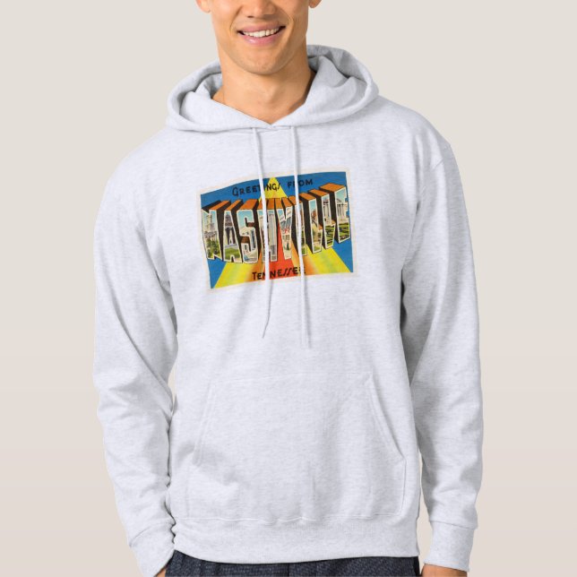 Alte Vintage Reise-Andenken Nashvilles Tennessee Hoodie (Vorderseite)