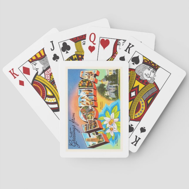Alte Vintage Reise-Andenken Staats-Florida Spielkarten (Rückseite)