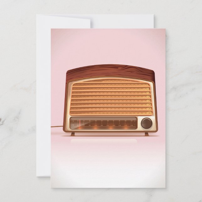 Alte Vintage Retro-Radioplaner Einladung (Rückseite)