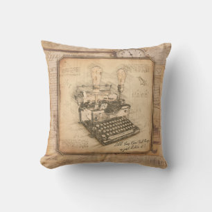 Alte Vintage Schreibmaschine. Autor/Schriftsteller Kissen