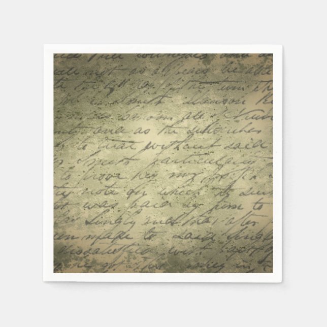 Alte Vintage Schreibschrift Serviette (Vorderseite)
