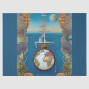 Alte Vintage-Weltkarte von CallisC Seidenpapier