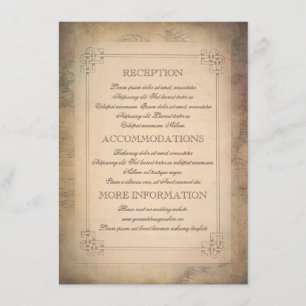 Alte Vintage World Travel Map Hochzeitsinformation Begleitkarte