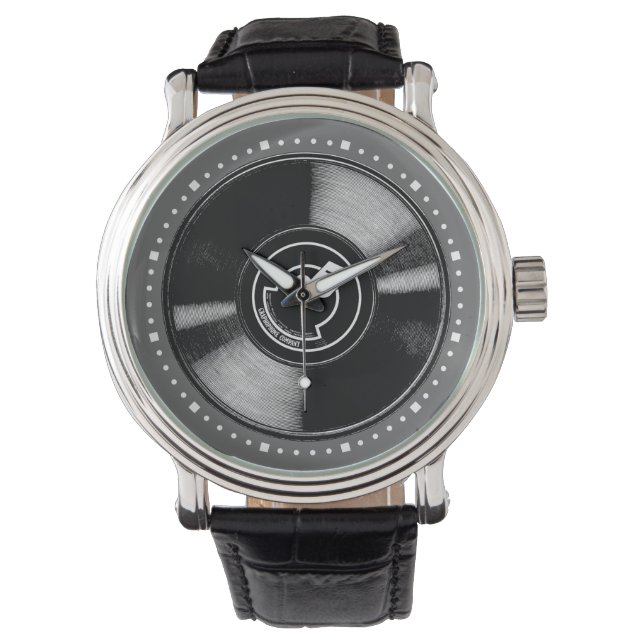 Alte Vinyl Record Armbanduhr (Vorderseite)