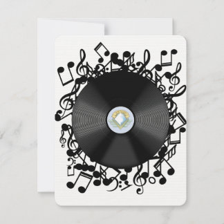 Alte Vinyl-Schallplatte und Noten