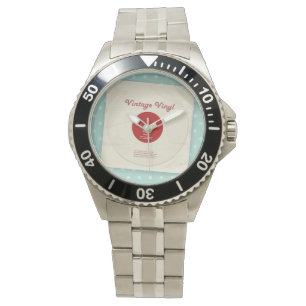 Alte Vinylaufzeichnungs-Uhr Armbanduhr