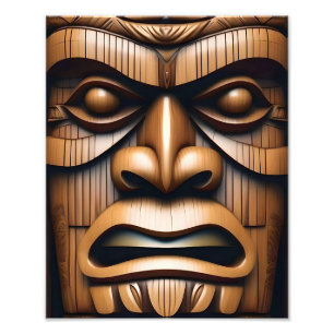 Alte Wächter: Tiki Holzkunst Fotodruck