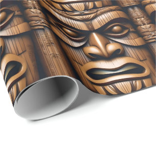 Alte Wächter: Tiki Holzkunst Geschenkpapier