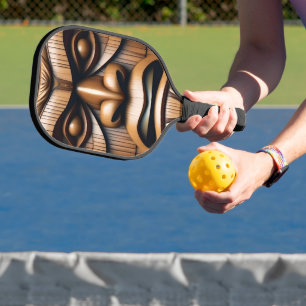 Alte Wächter: Tiki Holzkunst Pickleball Schläger