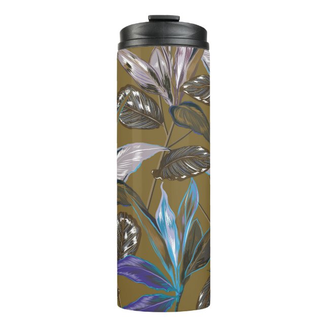 Alte Wandtextur mit Rissen, Retro-Hintergrund,   Thermosbecher (Vorderseite)