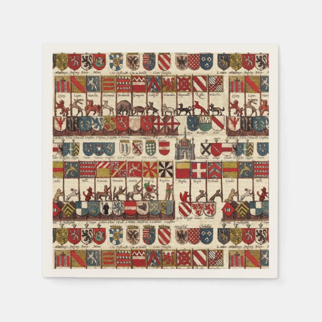 Alte Wappen Heraldry in Wallonien Serviette (Vorderseite)