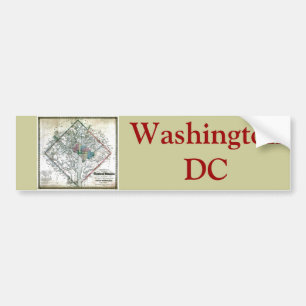 Alte Washington-Bezirk Columbia-Karte 1862 Autoaufkleber