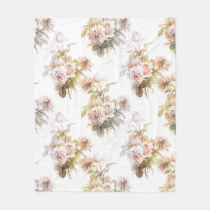 Alte, weiche Rose Rosa Bouquet Muster Flora Fleecedecke